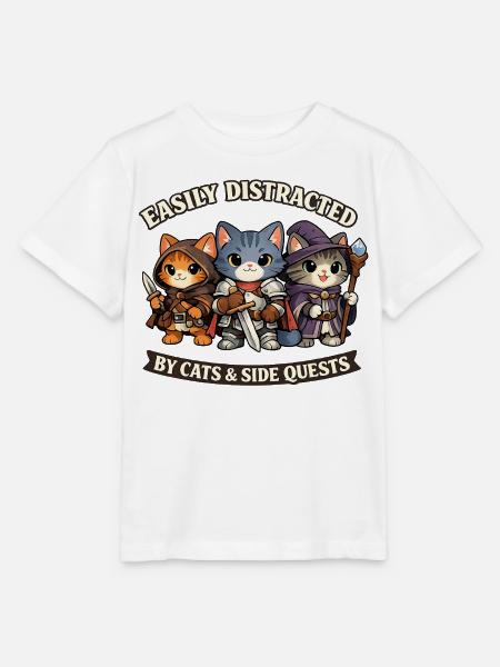 Kriegerkatzen und Nebenquests-Humor - Stanley/Stella Kinder T-Shirt MINI CREATOR - Weiß