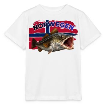 Norwegen Dorsch- Angeln - Stanley/Stella Kinder T-Shirt MINI CREATOR  - Weiß - Vorne - Maike (125cm)