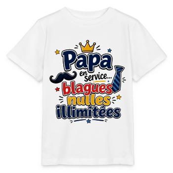 Papa blagues nulles illimitées - T-shirt bio MINI CREATOR Stanley/Stella Enfant - blanc - Devant - Maike (125cm)