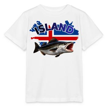 Pêche au charbon en Islande - Pêche à la canne - T-shirt bio MINI CREATOR Stanley/Stella Enfant - blanc - Devant - Maike (125cm)