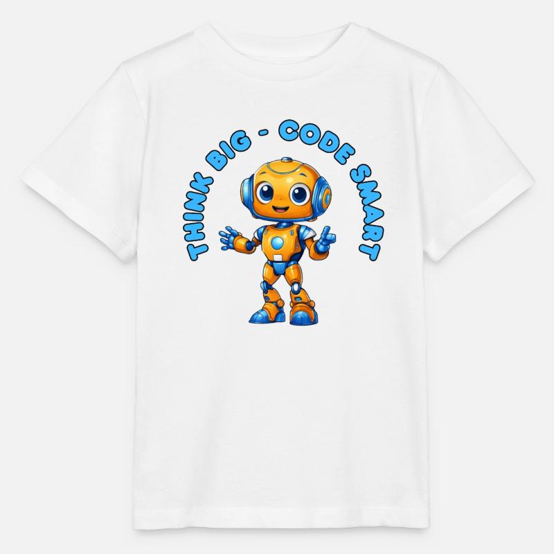 Roboter - Think big, Code Smart  - Stanley/Stella Kinder T-Shirt MINI CREATOR  - Weiß