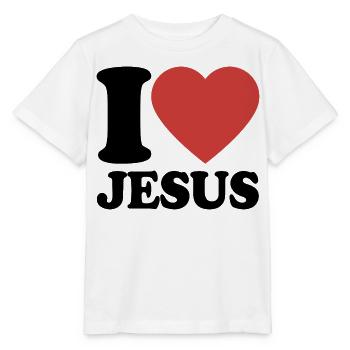 I Love Jesus - Glaube - Religion - Stanley/Stella Kinder T-Shirt MINI CREATOR  - Weiß - Vorne - Maike (125cm)