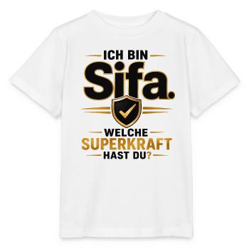 Ich bin Sifa – Welche Superkraft hast du? - Stanley/Stella Kinder T-Shirt MINI CREATOR  - Weiß - Vorne - Maike (125cm)