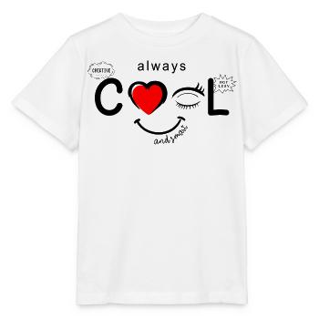 Immer cooles und kluges Herz-Zwinkern-Geschenk - Stanley/Stella Kinder T-Shirt MINI CREATOR  - Weiß - Vorne - Maike (125cm)