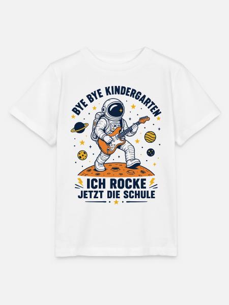 Einschulung Astronaut Gitarre Shirt - Stanley/Stella Kinder T-Shirt MINI CREATOR - Weiß