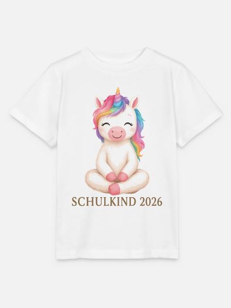 Schulkind 2026 Einhorn Shirt - Stanley/Stella Kinder T-Shirt MINI CREATOR - Weiß