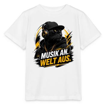 Music on - World off - Stanley/Stella MINI CREATOR Kids’ T-Shirt - white - Front - Maike (125cm)