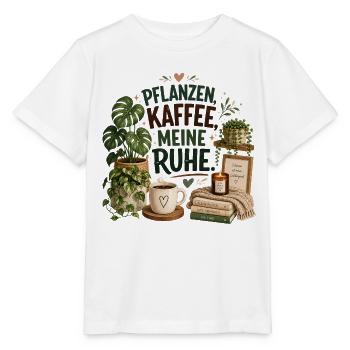 Plantes - Café - Tranquillité - T-shirt bio MINI CREATOR Stanley/Stella Enfant - blanc - Devant - Maike (125cm)