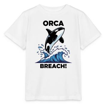 Schwertwal-Durchbruch-Seeorca - Stanley/Stella Kinder T-Shirt MINI CREATOR  - Weiß - Vorne - Maike (125cm)