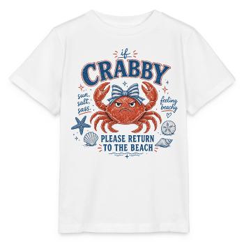 Krabbe - If Crabby – Please Return to the Beach - Stanley/Stella Kinder T-Shirt MINI CREATOR  - Weiß - Vorne - Maike (125cm)