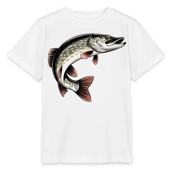 Raubfisch Hecht - Stanley/Stella Kinder T-Shirt MINI CREATOR  - Weiß - Vorne - Maike (125cm)