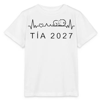 Ser Tía 2027 Ritmo Cardiaco Anuncio Embarazo - Stanley/Stella Kinder T-Shirt MINI CREATOR  - Weiß - Vorne - Maike (125cm)