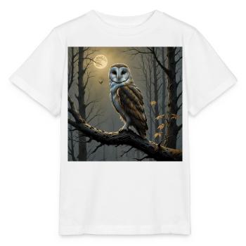 majestätische Schleiereule Schleiereule - Stanley/Stella Kinder T-Shirt MINI CREATOR  - Weiß - Vorne - Maike (125cm)