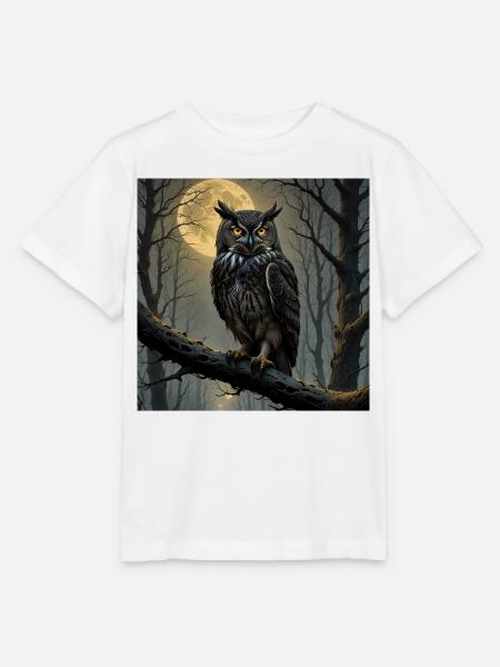 Nächtlicher Uhu im Mondwald - Stanley/Stella Kinder T-Shirt MINI CREATOR  - Weiß