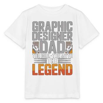 Graphiste Papa L’idole L’Artiste Visuel - T-shirt bio MINI CREATOR Stanley/Stella Enfant - blanc - Devant - Maike (125cm)
