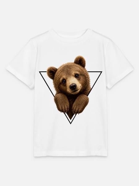 Bärenjunge im Dreieck - Stanley/Stella Kinder T-Shirt MINI CREATOR  - Weiß