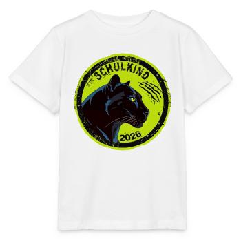 Schwarzer Panther Schulkind 2026 Einschulung Cool - T-shirt bio MINI CREATOR Stanley/Stella Enfant - blanc - Devant - Maike (125cm)