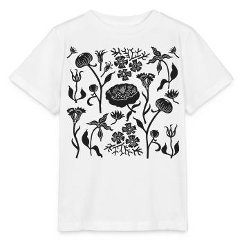 Pfingstrosen für immer L Botanische Pfingstrosen L Schwarz - Stanley/Stella Kinder T-Shirt MINI CREATOR  - Weiß - Vorne - Maike (125cm)