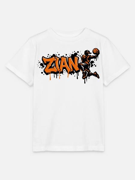 Zian Graffiti Dunk Orange - T-shirt bio MINI CREATOR Stanley/Stella Enfant - blanc