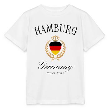 Hamburg Deutschland Wappen Krone – Reise Souvenir - Stanley/Stella Kinder T-Shirt MINI CREATOR  - Weiß - Vorne - Maike (125cm)