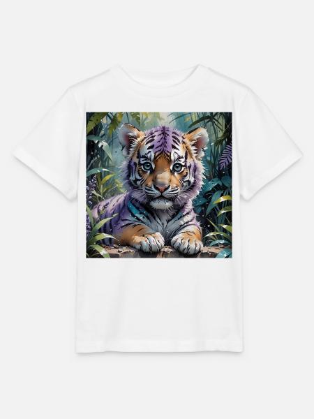 Bunter Tigercub im Dschungel - Stanley/Stella Kinder T-Shirt MINI CREATOR - Weiß
