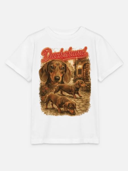 Dackel-Bootleg-Retro-Hund - Stanley/Stella Kinder T-Shirt MINI CREATOR  - Weiß