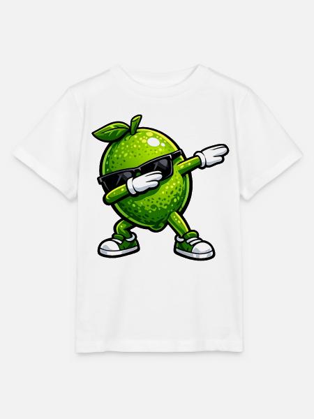 Dabbing Limette - Stanley/Stella Kinder T-Shirt MINI CREATOR - Weiß