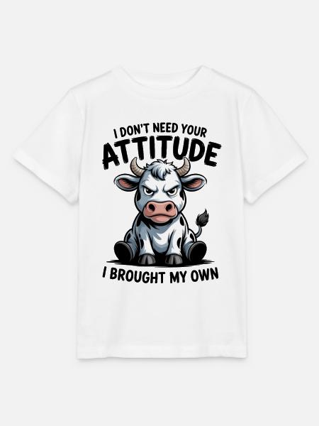 Kuh Attitüde Spruch - Stanley/Stella Kinder T-Shirt MINI CREATOR - Weiß