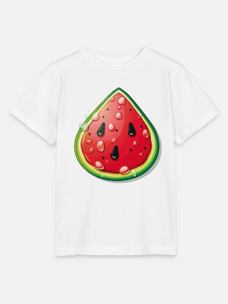 Wassermelonenscheibe Cartoon - Stanley/Stella Kinder T-Shirt MINI CREATOR - Weiß