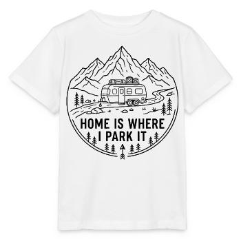 Chez moi, c’est là où je le stationne, Vanlife Camping Design - T-shirt bio MINI CREATOR Stanley/Stella Enfant - blanc - Devant - Maike (125cm)