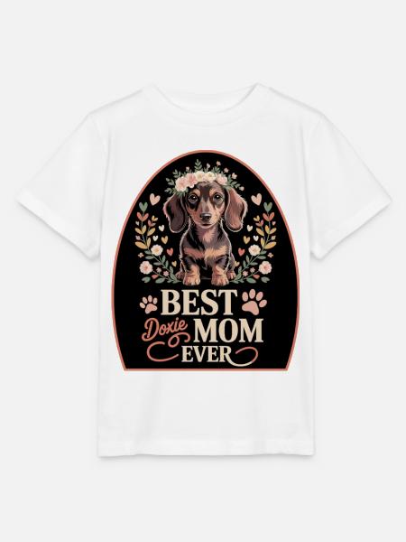 Bester Dackel Mama Moment - Stanley/Stella Kinder T-Shirt MINI CREATOR  - Weiß