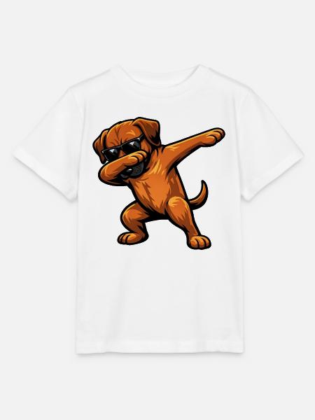 Dabbing Rhodesian Ridgeback - Stanley/Stella Kinder T-Shirt MINI CREATOR - Weiß