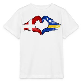 Dänemark Curacao Flagge Hände Herzform used - Stanley/Stella Kinder T-Shirt MINI CREATOR  - Weiß - Vorne - Maike (125cm)