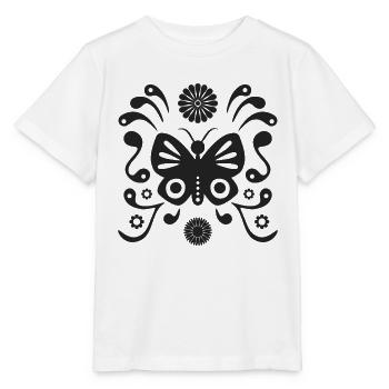 Boho-Schmetterling L matt schwarz - Stanley/Stella Kinder T-Shirt MINI CREATOR  - Weiß - Vorne - Maike (125cm)