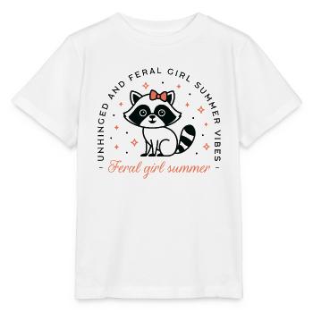 Feral girl summer raccoon aesthetic - Stanley/Stella MINI CREATOR Kids’ T-Shirt - white - Front - Maike (125cm)