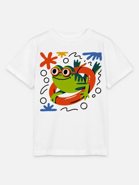 Sommer Frosch Fun - Stanley/Stella Kinder T-Shirt MINI CREATOR  - Weiß