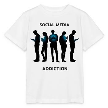 Silhouettes de l’addiction aux médias Néon - T-shirt bio MINI CREATOR Stanley/Stella Enfant - blanc - Devant - Maike (125cm)