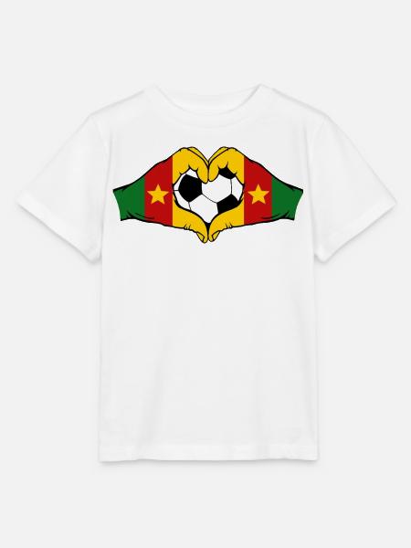 Kamerun Flagge Hände Herzform - Stanley/Stella Kinder T-Shirt MINI CREATOR - Weiß