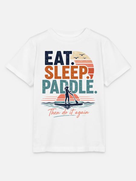 Eat Sleep Paddle SUP Shirt - Stanley/Stella Kinder T-Shirt MINI CREATOR  - Weiß