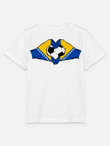 Bosnische Flagge Fußballherz - Stanley/Stella Kinder T-Shirt MINI CREATOR  - Weiß