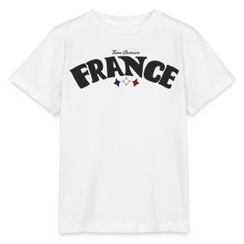 France Tricolore Team Cocorico - T-shirt bio MINI CREATOR Stanley/Stella Enfant - blanc - Devant - Maike (125cm)