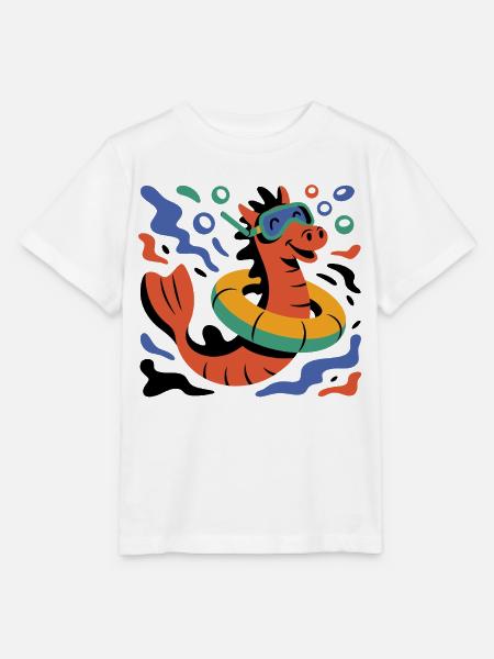 Cooles Seepferd - Stanley/Stella Kinder T-Shirt MINI CREATOR - Weiß