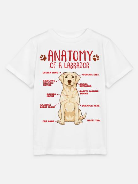 Yellow Labrador Anatomy Shirt - Stanley/Stella Kinder T-Shirt MINI CREATOR - Weiß