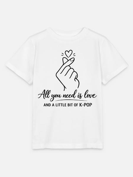 K-Pop Finger Herz: Minimalistische Line Art - Stanley/Stella Kinder T-Shirt MINI CREATOR - Weiß