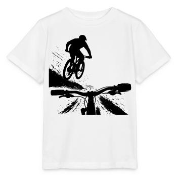 Point de vue du saut en descente en VTT - Conception de VTT - T-shirt bio MINI CREATOR Stanley/Stella Enfant - blanc - Devant - Maike (125cm)