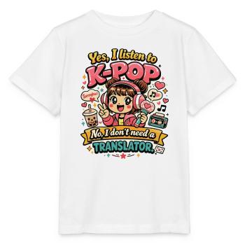 Yes I listen to K-Pop | Lustiges Retro Design - Stanley/Stella Kinder T-Shirt MINI CREATOR  - Weiß - Vorne - Maike (125cm)