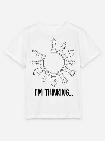 I'm Thinking Game of Chess - Stanley/Stella Kinder T-Shirt MINI CREATOR  - Weiß