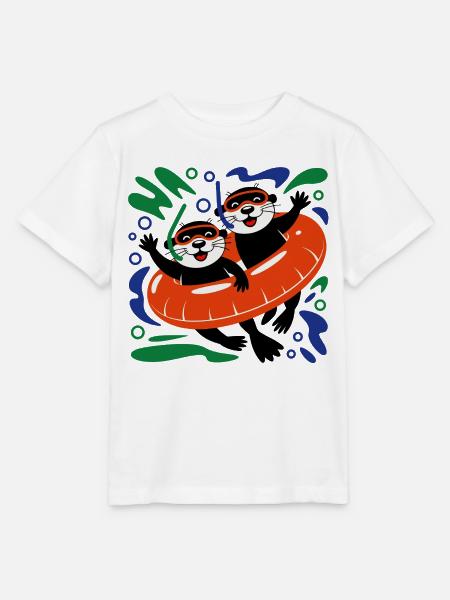 Lustige Otter Crew - Stanley/Stella Kinder T-Shirt MINI CREATOR  - Weiß