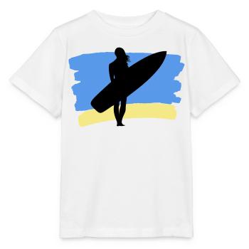 Beach Vibes – Surfer Girl - Stanley/Stella Kinder T-Shirt MINI CREATOR  - Weiß - Vorne - Maike (125cm)