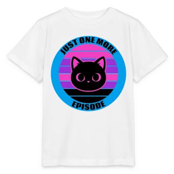 Just One More Episode – Retro Anime Katze - Stanley/Stella Kinder T-Shirt MINI CREATOR  - Weiß - Vorne - Maike (125cm)